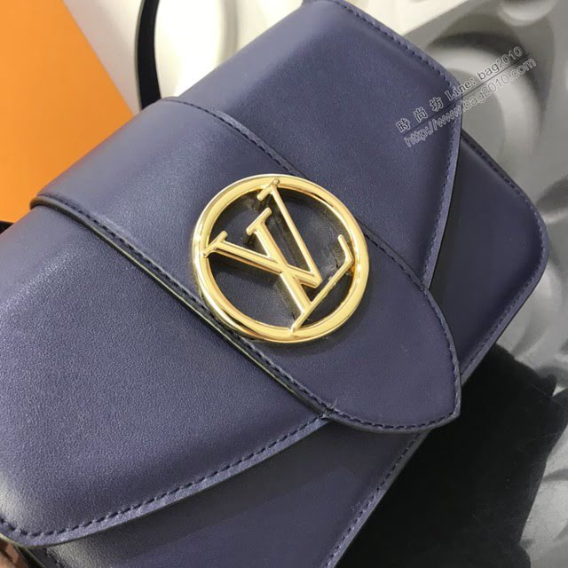 LV包包 LV新款女包 Pont9手袋 LV深藍色牛皮單肩斜挎女包  ydh3688